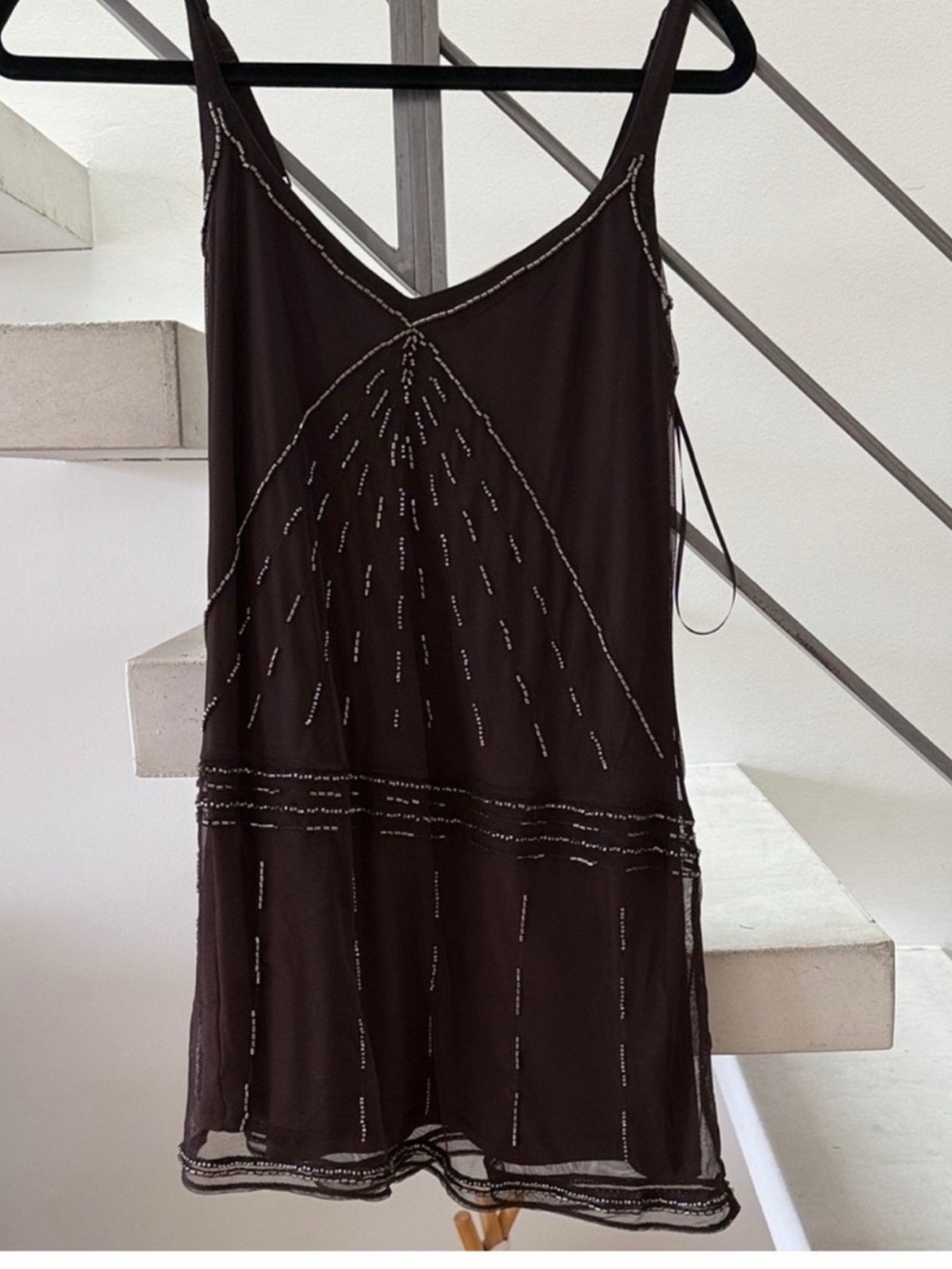 Abercrombie and fitch Beaded brown Slip Dress